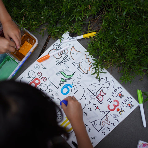 Wild Digits Sensory Coloring & Doodle Mat