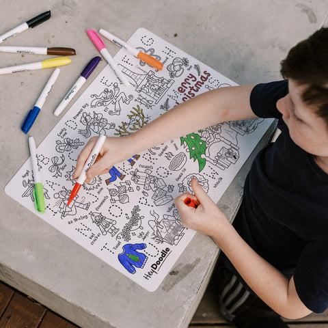 Deck The Halls Classic Coloring & Doodle Mat