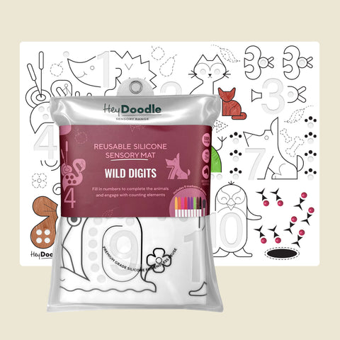 Wild Digits Sensory Coloring & Doodle Mat