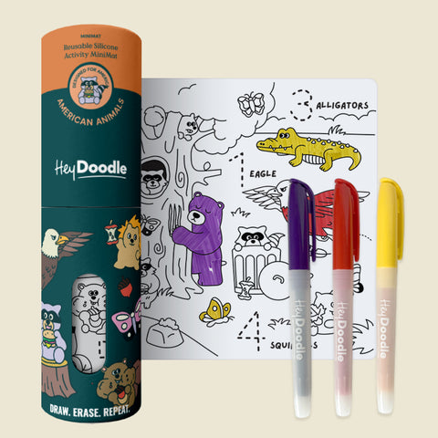 American Animals Mini Coloring & Doodle Mat