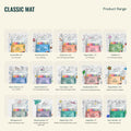 A grid of 15 HeyDoodle silicone mat bundle packs, each with vibrant erasable crayons and themed designs for creative kids’ coloring.
