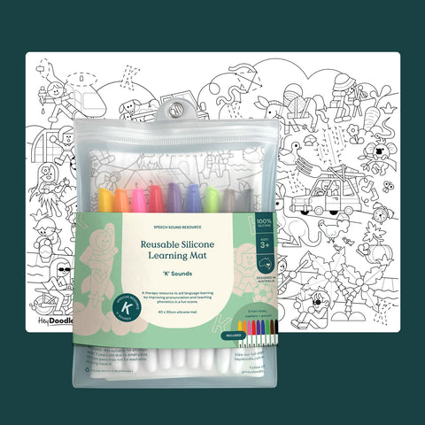 'K' Sounds Speech Therapy Coloring & Doodle Mat