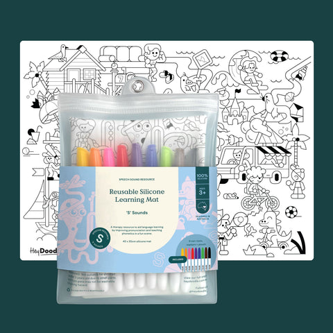 'S' Sounds Speech Therapy Coloring & Doodle Mat