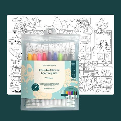 'T' Sounds Speech Therapy Coloring & Doodle Mat