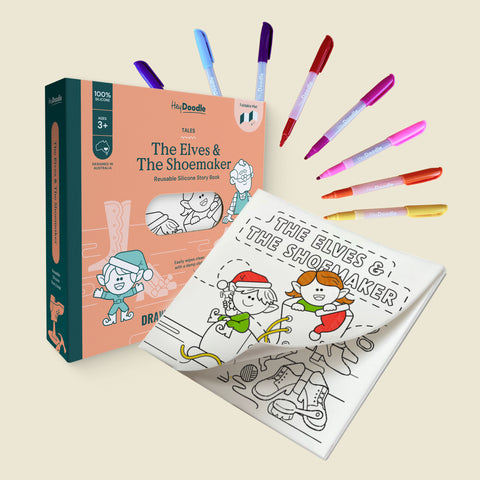 The Elves & The Shoemaker Tales - Reusable Coloring Book
